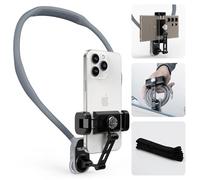 TELESIN Support tour de cou POV/Vlog pour téléphones avec clip pour téléphone, mains libres, tour de cou, support de poitrine pour selfie, enregistrement vidéo pour iPhone, Samsung, Google Pixel et