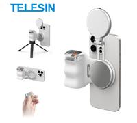 TELESIN téléphone caméra prise de vue poignée magnétique support pour téléphone intelligent aide au tir poignée de télécommande pour téléphone Iphone Android Hand Grip Fill light