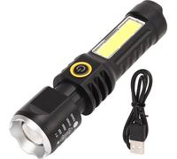 Teleskope Taschenlampe Strong Light C Lading Schwarz mit silbernen Ringbrenner zum Camping