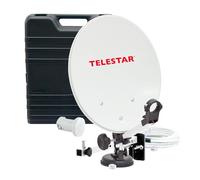 TELESTAR CampSat GO - Valise de Camping avec Parabole Satellite 35 cm + LNB | Support de mât, support mural, ventouse, câble de 10 m