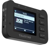 TELESTAR Top Car 2 - Adaptateur Dab+ pour autoradios, Batterie - Noir | Émetteur FM, sortie Line-Out, écran couleur, streaming audio Bluetooth, kit mains libres, microSD