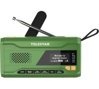 TELESTAR Top NR 5 - Radio d’Urgence avec Batterie 4000 mAh - Vert | Radio à manivelle compacte, panneau solaire, fonction powerbank, lampe torche, fonction SOS