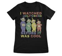 Teletubbies T-Shirt Femme Noir Col Rond Manches Courtes Coupe Normale S-2XL