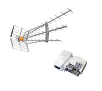 Televes Pack antenne DAT HD BOSS LR LTE700 C21-C48 TNT UHF Gain 47 dBi Alim 24V