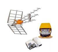 Televes Pack antenne râteau Boss UHF TNT/DAT/HD Gain 42 dB Alim 24 V Amplificateur Easy F 149921