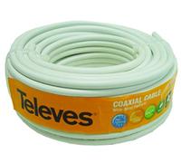 Televes Rouleau de câble coaxial en PVC Blanc 20 m