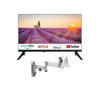 Téléviseur 24" Smart TV Android Officiel Camping-car + Support TV
