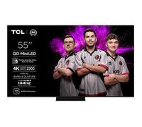 TCL 55C7K QD-Mini TV LED 55" 4K HDR Premium 2600 Smart Google TV avec 144 Hz Motion Clarity Pro (Dolby Vision IQ & Atmos, panneau CrystGlow HVA, audio de Bang & Olufsen, Game Master)