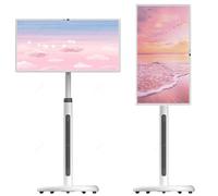 Téléviseur à écran tactile avec roues et batterie intégrée, moniteur intelligent de 32 pouces, Android 13, 10 points tactiles pour le divertissement, pour les femmes et les mamans