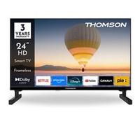 THOMSON 24 Pouces (60 cm) HD LED Smart TV, Wi-FI, Commande vocale, HDR10, Dolby Audio, Triple Tuner (Câble-Satellite-TNT), HDMI, USB, 1.5GB RAM, 8GB Flash - 24HT2S15