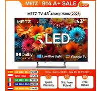 Téléviseur LED intelligent 4K Metz QLED 43 pouces, Google TV, HDR 10, MEMC, DBX, Dolby Atmos, Game Hub, tuner de protection oculaire, 2025, 43MQF7500Z