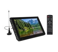 Téléviseur Portable 10 Pouces 16:9 TFT LED 1080P Mini Téléviseur Portable Rechargeable avec Réception Forte, Support Pliable, Télévision Numérique de Voiture pour la Maison, Les