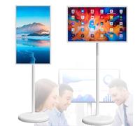 Téléviseur portable à roulettes 1080p, 100 % RGB, écran tactile, grande tablette avec base, webcam 8 Mpx, système d'exploitation Android 12 | Projection sans fil | Batterie intégrée 21.5inch-4+64G