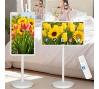 Téléviseur Portable Intelligent à écran Tactile 21,5/24/27/32 Pouces Écran sans Fil 1080p Support pivotant à roulettes pour la Maison Le Bureau(27in8g+128g)