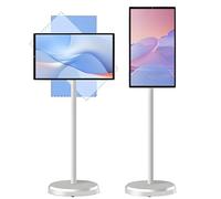 Téléviseur portable intelligent à roulettes avec batterie intégrée (5-8 h), applications variées, écran tactile portable 1080p, tablette TV mobile, rotation complète, caméra intégrée 27inch-4+64G