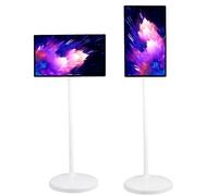 Téléviseur portable intelligent FHD 24 pouces, stockage 8G + 128G, moniteur à écran tactile mobile, rotation complète 1080P, système d'exploitation Android 12, batterie intégrée de 8 000 mAh pour un u