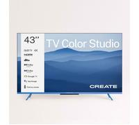 TV COLOR STUDIO 43" - Téléviseur Intelligent QLED 4K Avec Écran Antireflet Et Cadre De Couleur Bleu Cobalt