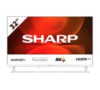 Téléviseur SMART TV Sharp 32" LED HD DVB-T2 Android 32FH2EA SANS CADRE Blanc