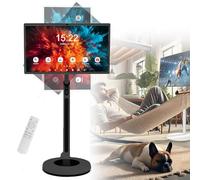 TéLéViseur Tactile Portable 32 Pouces, Moniteur Intelligent Sur Pied, Tableau Intelligent Tout-En-Un Avec Support RéGlable, Batterie IntéGréE (4-6 H), Avec TéLéCommande Et CaméRa 4K Black-8+128G
