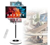 TéLéViseur Tactile Portable 32 Pouces, Moniteur Intelligent Sur Pied, Tableau Intelligent Tout-En-Un Avec Support RéGlable, Batterie IntéGréE (4-6 H), Avec TéLéCommande Et CaméRa 4K White-8+128G