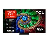 Téléviseur Mini RGB Mini LED noir - TCL - 75"" - Ultra HD 3840 x 2160 - Google TV - 144 Hz - 2000 nits - Commande vocale