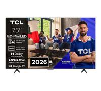 Téléviseur TCL QD-Mini LED 75P89L 75 pouces 4K Google TV 144 Hz Dolby Atmos Bluetooth 5.4 Aluminium brossé