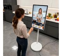 TéLéViseurs 21,5/24/27/32 Pouces,TéLéViseur Portable Sur Roues,éCran Tactile Intelligent Portable,éCrans Tv 4k Avec Support Mobile, SystèMe Levage,Rotation Libre,Batterie IntéGréE 21.5in4G+64G