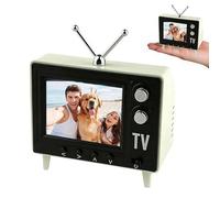 Télévision pour maison de poupée, échelle 1:12 rechargeable par USB, mini jouet TV vintage qui peut lire des vidéos avec écran LCD, petite fausse maison de poupée avec écran 720p, mémoire de 8 Go