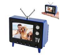 Télévision pour maison de poupée, échelle 1:12 rechargeable par USB, mini jouet TV vintage qui peut lire des vidéos avec écran LCD, petite fausse maison de poupée avec écran 720p, mémoire de 8 Go