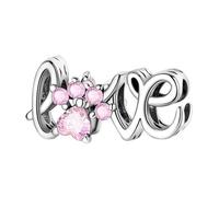 Teleye Animal de compagnie - breloque d'ornement de chaîne de lettres d'amour, breloque de bracelet en perles, adaptée aux bracelets de 3 mm à 4,5 mm