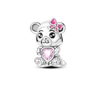 Teleye Bear hugging love heart string bead, breloque de bracelet en perles, convient aux bracelets de 3 mm à 4,5 mm