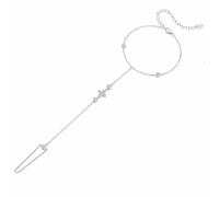 Teleye Bracelet bague trèfle à quatre feuilles, bracelet en argent sterling 925 pour femme