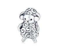 Teleye Bracelet breloque Perle Petit Mouton breloque Bricolage en Argent Sterling 925 Convient au Collier de Bracelet Pandora, Bracelet à Breloques européen
