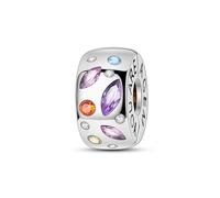 Teleye Breloque à pince fixe en gemme colorée brillante, breloque de bracelet en perles, adaptée aux bracelets de 3 mm à 4,5 mm