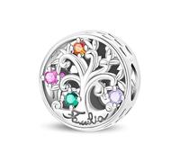 Teleye Breloque arbre généalogique en argent compatible avec la plupart des bracelets quotidiens