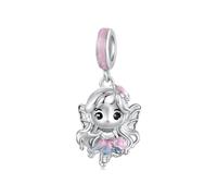 Teleye Breloque de collier pendentif esprit floral, accessoire en argent sterling 925, compatible avec un bracelet de 3 mm à 4,5 mm