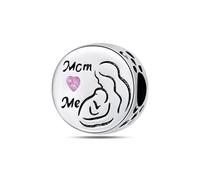 Teleye Breloque de perles d'amour maternel, breloque de bracelet en perles, convient aux bracelets de 3 mm à 4,5 mm