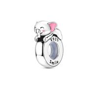 Teleye Breloque en caoutchouc éléphant - Perle argentée abordable compatible avec les bracelets quotidiens