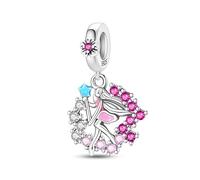 Teleye Breloque en forme d'ailes fantaisie, perle en argent abordable compatible avec la plupart des bracelets quotidiens