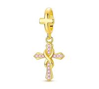 Teleye Breloque en forme de croix infini plaqué argent pour fabrication de bracelets