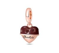 Teleye Breloque pendentif chocolat amour, breloque bracelet perlé, convient aux bracelets de 3 mm à 4,5 mm