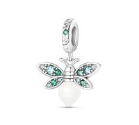 Teleye Breloque pendentif lumineuse luciole verte, breloque bracelet perlée, convient aux bracelets de 3 mm à 4,5 mm