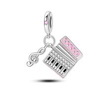 Teleye Breloque pendentif note de musique accordéon, breloque bracelet perlé, convient aux bracelets de 3 mm à 4,5 mm