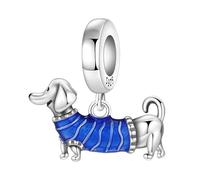 Teleye Breloque pour chien teckel, breloque pour bracelet perlé, convient aux bracelets de 3 mm à 4,5 mm