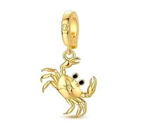 Teleye Breloque universelle plaquée argent avec boucle du zodiaque Cancer doré - Perle décorative exquise compatible avec les bracelets classiques