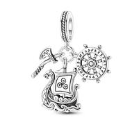 Teleye Breloque viking hache gouvernail en argent compatible avec la plupart des bracelets quotidiens