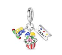 Teleye Circus Clown - Ensemble de trois pièces, breloque de bracelet en perles, convient aux bracelets de 3 mm à 4,5 mm