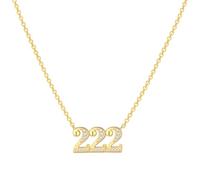 Teleye Collier ange numéro 222, chaîne réglable minimaliste pour une élégance quotidienne