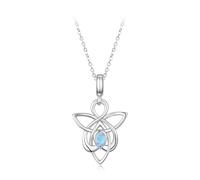 Teleye Collier plaqué argent avec nœud d'ange et pendentif minimaliste sophistiqué pour un style élégant