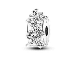 Teleye Dragonfly Barrel - breloque à pince fixe de type, breloque de bracelet en perles, adaptée aux bracelets de 3 mm à 4,5 mm